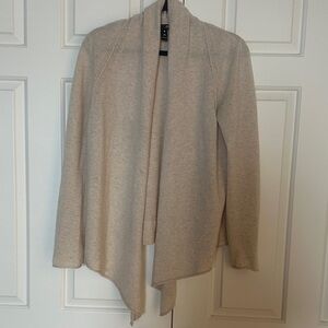 Women’s Aqua Cashmere Beige Open Front Women's Sweater. Size M
